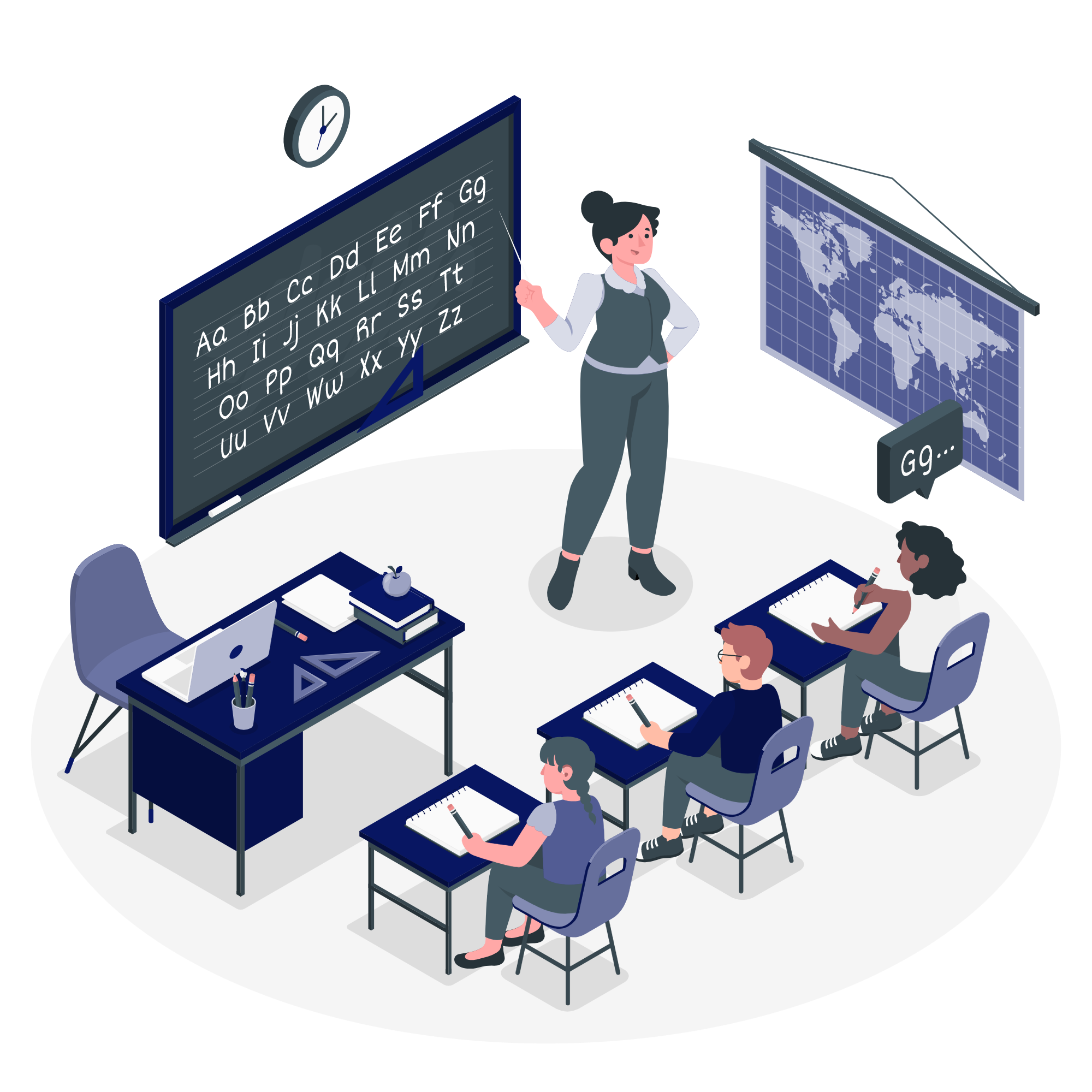 Professora dando aula